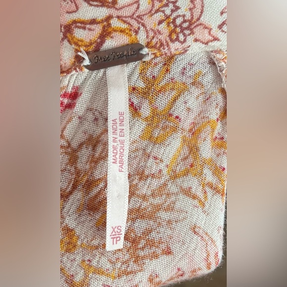 FREE PEOPLE Lady Luck
Tunic Dress Rust Ivory Open Back
Tie Long Sleeve - Picture 8 of 8